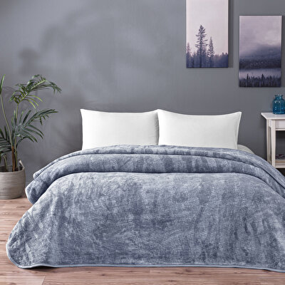 Taç Midnight Tek Kişilik Battaniye Mavi