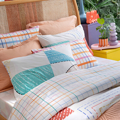 Taç Harlow Tek Kişilik Yatak Örtüsü Takımı Somon