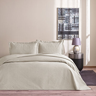 Taç Harlow Çift Kişilik Yatak Örtüsü Takımı Gri