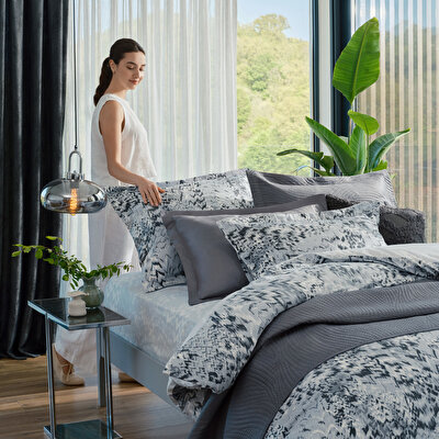 Taç Harlow Tek Kişilik Yatak Örtüsü Takımı Antrasit