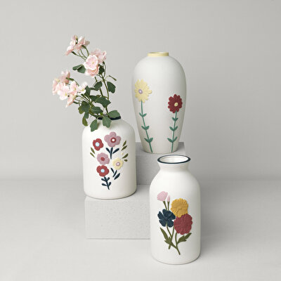 Linens Liva 14x15x27 cm Vazo Beyaz