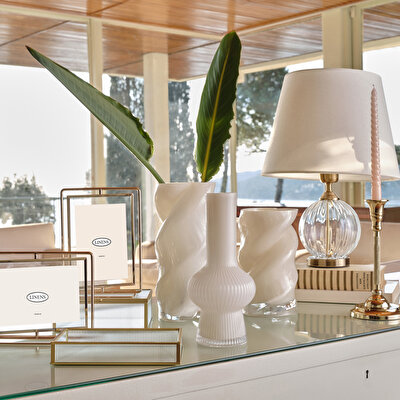 Linens Linzi Vazo 11,5x11,5x26 cm Ekru