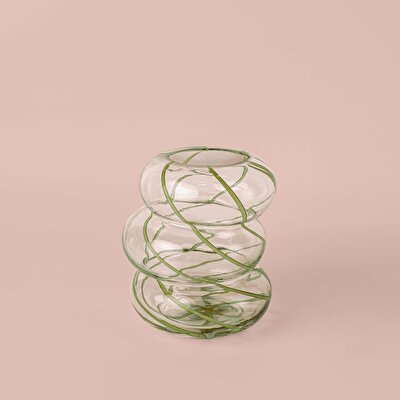 Linens Bale Vazo 17x17x20 cm Yeşil