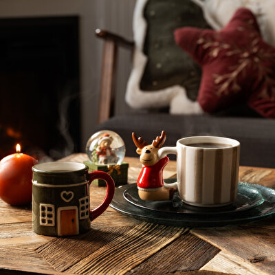 Linens Basic Çap 8 cm Yuvarlak Mum Kahve