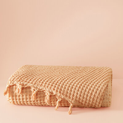 Taç Butik Alaçatı Pike Pamuk Çift Kişilik Pike Somon