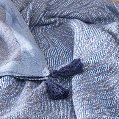 Taç Butik Bodrum Throw Mavi