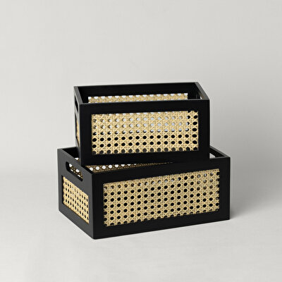 Linens Luther 25X16X12,3 cm Düzenleyici Sepet Siyah