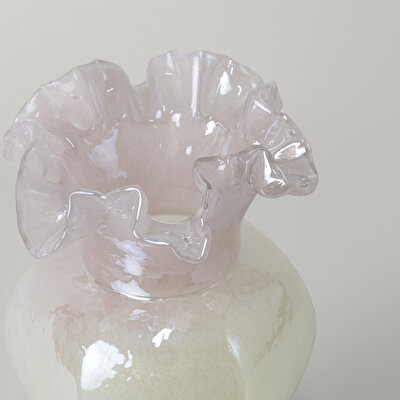 Linens Bonte 14x14x24 cm Vazo Pudra Sarı