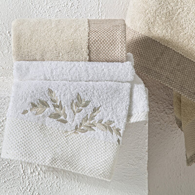 Taç Iris Pure Cotton Pamuk Hamam Seti Krem Camel