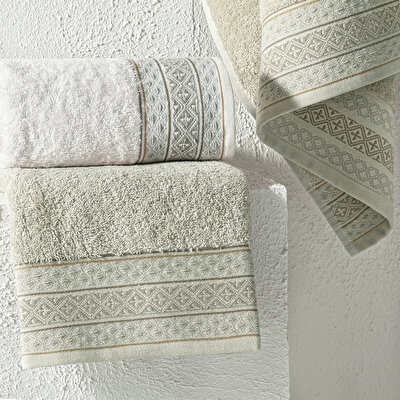 Taç Ethna Pure Cotton Pamuk Hamam Seti Ekru Taş