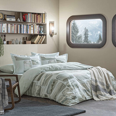 Taç Butik Doğu Ekspresi Pamuklu Tek Kişilik Battaniye Gri