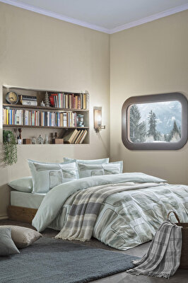 Taç Butik Doğu Ekspresi Pamuklu Tek Kişilik Battaniye Gri