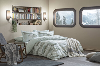 Taç Butik Doğu Ekspresi Pamuklu Çift Kişilik Battaniye Gri