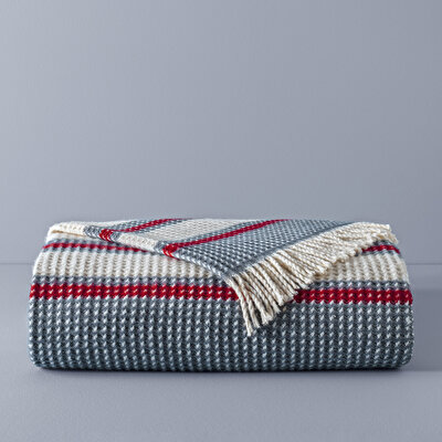 Taç Butik Doğu Ekspresi Pamuklu Çift Kişilik Battaniye Mavi