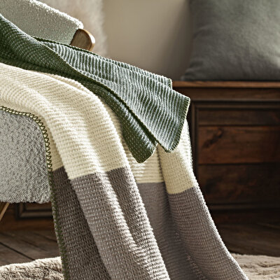 Taç ButikPatagonya Pamuklu Çift Kişilik Battaniye Kahverengi