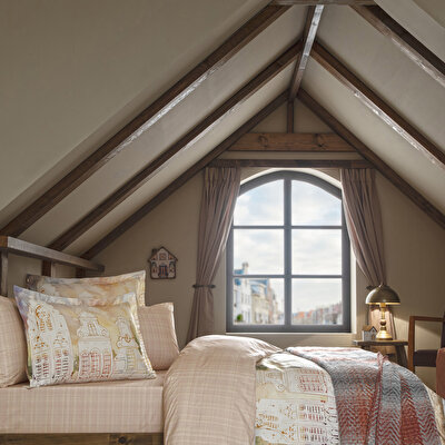 Taç Butik Brüj Pamuklu Tek Kişilik Battaniye Turuncu