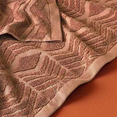 Taç Butik Brüj Pamuk Banyo Havlusu Kiremit 70x140