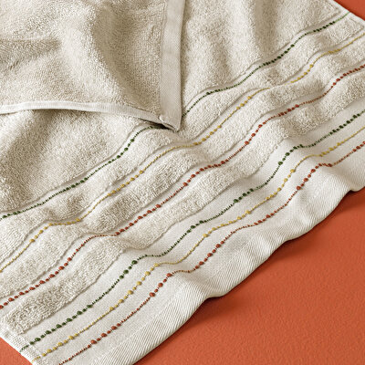 Taç Butik Brüj Pamuk Yüz Havlusu Kum 50x85